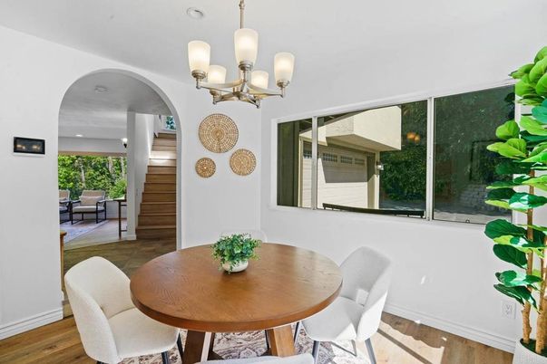 Chandelier, Dining room, Interior, Wood Texture Flooring