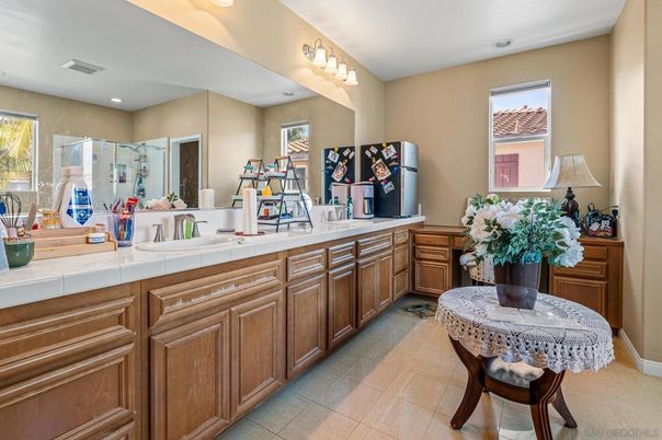 Bathroom, Interior, Recessed Lighting, Tile Countertops