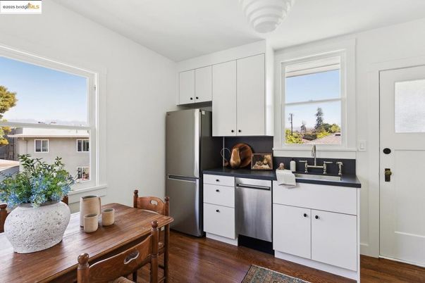 Interior, Kitchen, Stainless Steel Appliances, Wood Texture Flooring