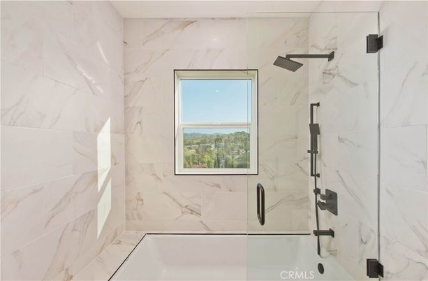 Bathroom, Glass Shower, Interior, Marble Walls