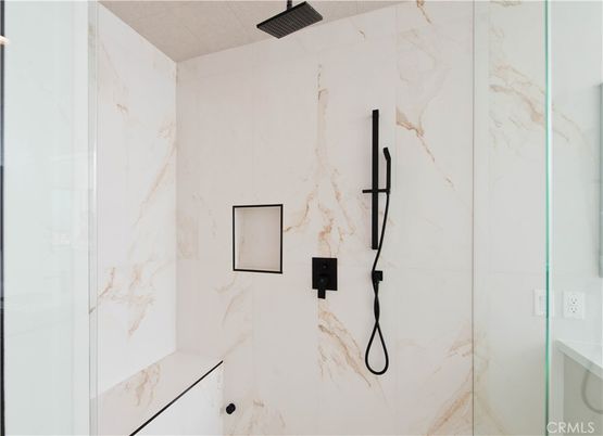 Bathroom, Glass Shower, Interior, Marble Walls