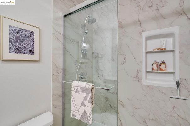 Bathroom, Glass Shower, Interior, Marble Walls
