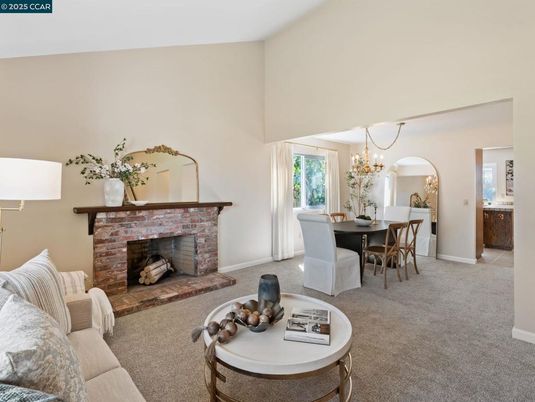 Chandelier, Dining room, Fireplace, Interior, Living room