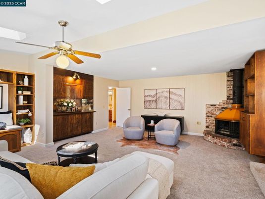 Fireplace, Interior, Living room, Recessed Lighting