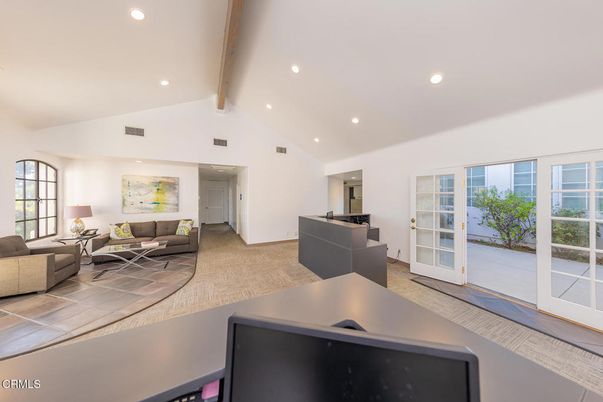 Interior, Living room, Recessed Lighting, Wooden Beams
