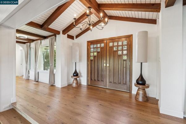 Chandelier, Interior, Wooden Beams, Wood Texture Flooring