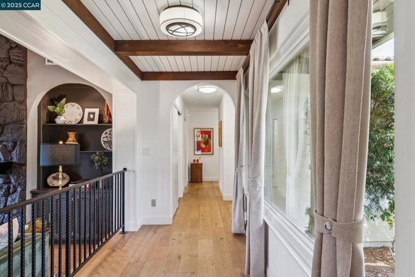 Interior, Stone Walls, Wooden Beams, Wood Texture Flooring