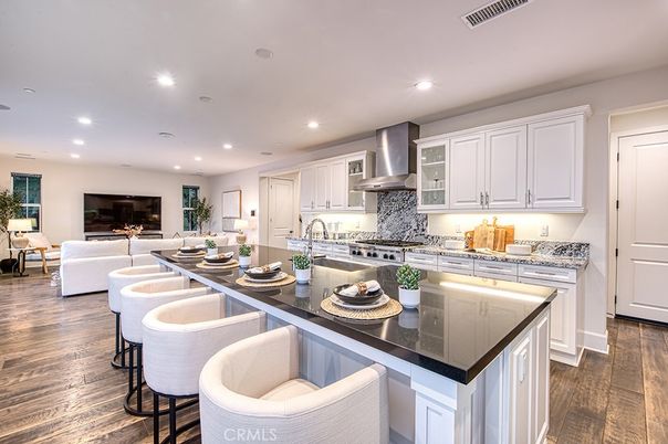 Interior, Kitchen, Living room, Recessed Lighting, Stainless Steel Appliances, Wood Texture Flooring
