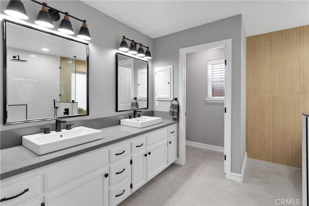 Bathroom, Dual Sink Vanities, Glass Shower, Interior