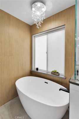 Bathroom, Chandelier, Free Standing Baths, Interior, Wooden Walls