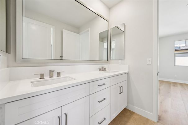 Bathroom, Dual Sink Vanities, Interior, Wood Texture Flooring