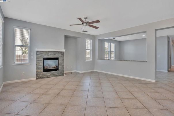Empty room, Fireplace, Interior, Recessed Lighting
