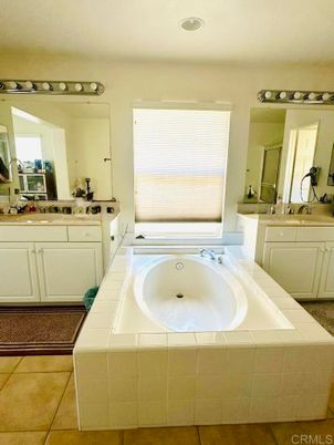 Bathroom, Dual Sink Vanities, Interior, Recessed Lighting, Tile Countertops