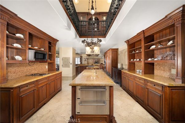 Chandelier, Interior, Kitchen, Pendant Lights, Stainless Steel Appliances