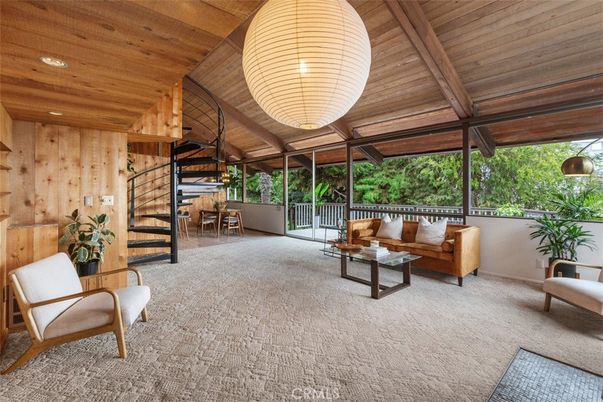 Interior, Living room, Recessed Lighting, Wooden Ceilings, Wooden Walls