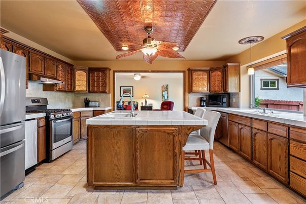 Interior, Kitchen, Pendant Lights, Stainless Steel Appliances, Tile Countertops