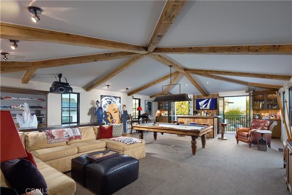 Billiard Table, Game Room, Interior, Living room, Wooden Beams