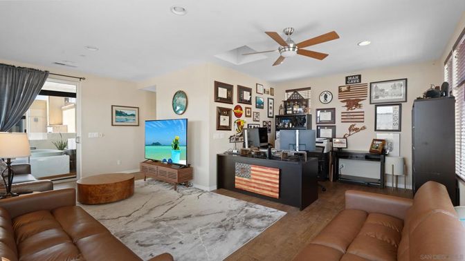 Home Office, Interior, Living room, Recessed Lighting