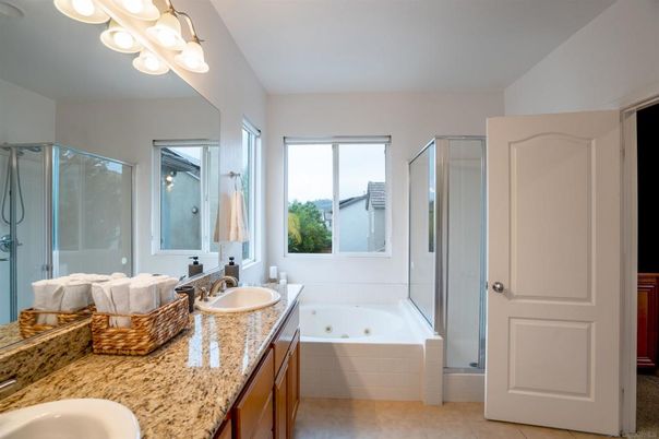 Bathroom, Dual Sink Vanities, Glass Shower, Interior