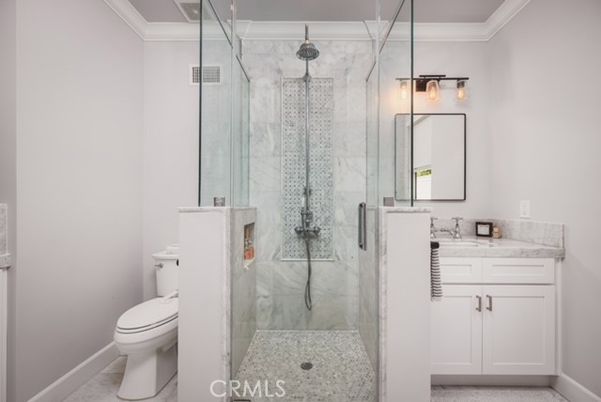 Bathroom, Glass Shower, Interior, Marble Walls