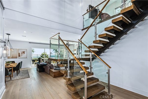 Dining room, Interior, Pendant Lights, Recessed Lighting, Wood Texture Flooring