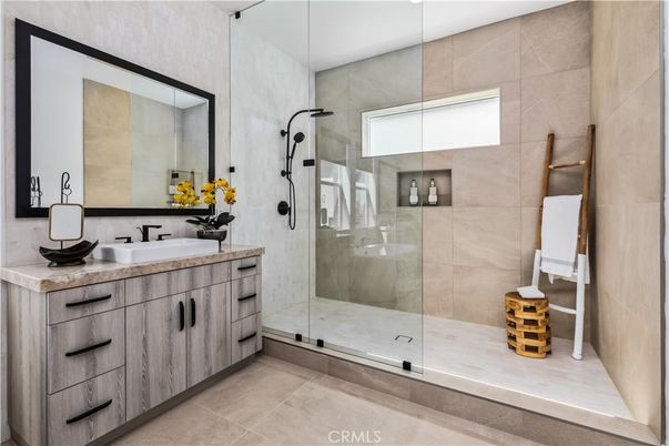 Bathroom, Dual Sink Vanities, Glass Shower, Interior