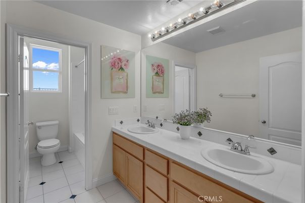 Bathroom, Dual Sink Vanities, Interior, Tile Countertops