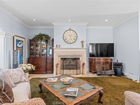 Fireplace, Interior, Living room, Recessed Lighting