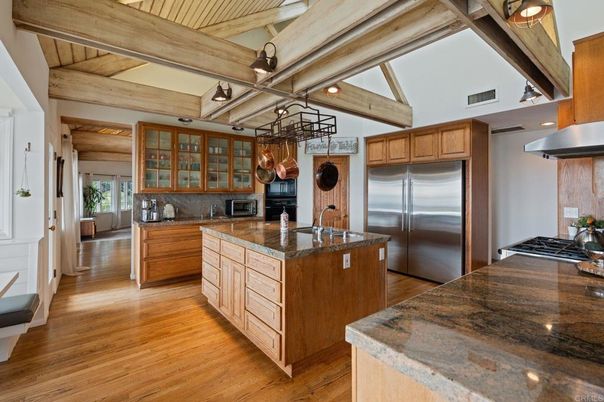 Interior, Kitchen, Stainless Steel Appliances, Wooden Beams, Wooden Ceilings, Wood Texture Flooring