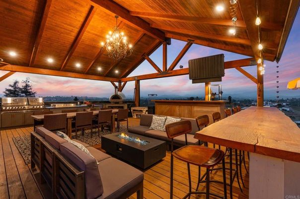 Chandelier, Exterior, Wooden Beams, Wooden Ceilings, Wood Texture Flooring