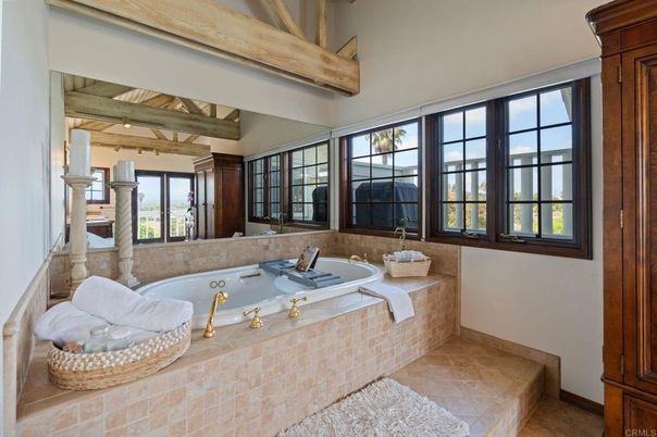 Bathroom, Interior, Wooden Beams