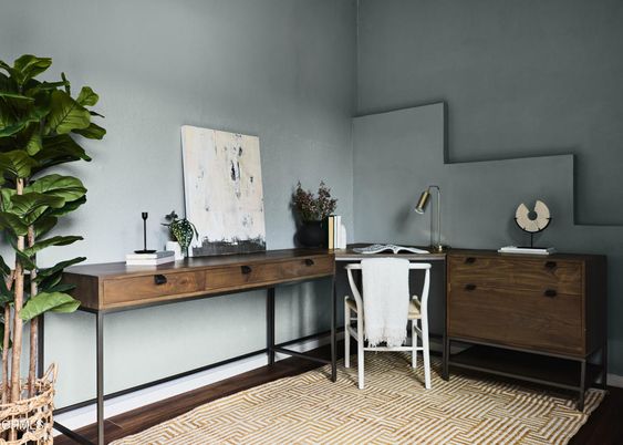Home Office, Interior, Wood Texture Flooring
