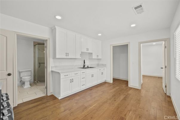 Bathroom, Interior, Recessed Lighting, Wood Texture Flooring