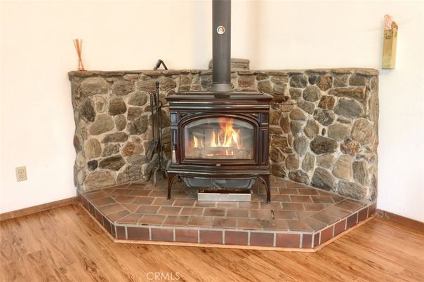 Fireplace, Interior, Stone Walls, Wood Texture Flooring
