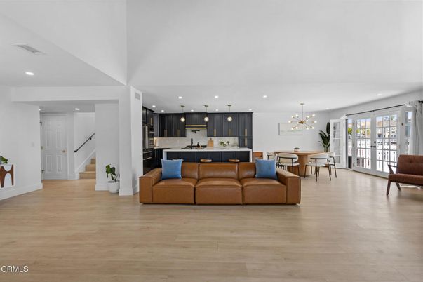 Dining room, Interior, Kitchen, Living room, Pendant Lights, Recessed Lighting, Wood Texture Flooring