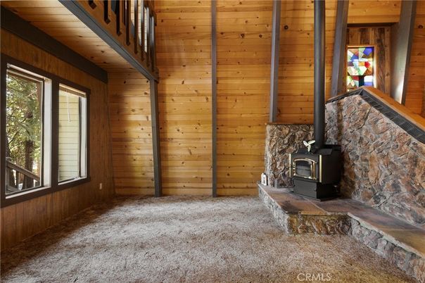 Empty room, Fireplace, Interior, Wooden Walls