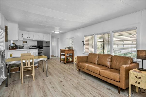 Dining room, Interior, Kitchen, Living room, Stainless Steel Appliances, Wood Texture Flooring