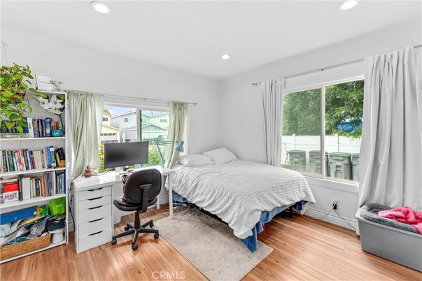 Bedroom, Home Office, Interior, Recessed Lighting, Wood Texture Flooring