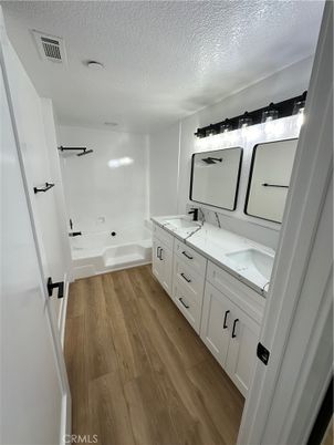 Bathroom, Dual Sink Vanities, Interior, Wood Texture Flooring