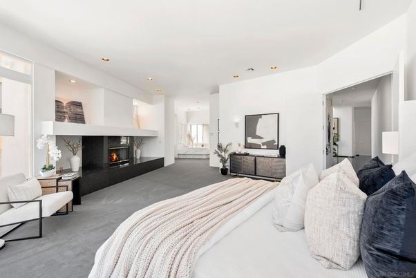 Bedroom, Fireplace, Interior, Recessed Lighting