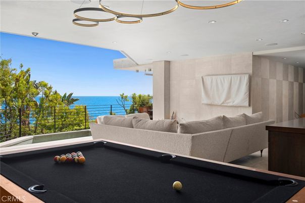 Billiard Table, Game Room, Interior, Recessed Lighting, Water