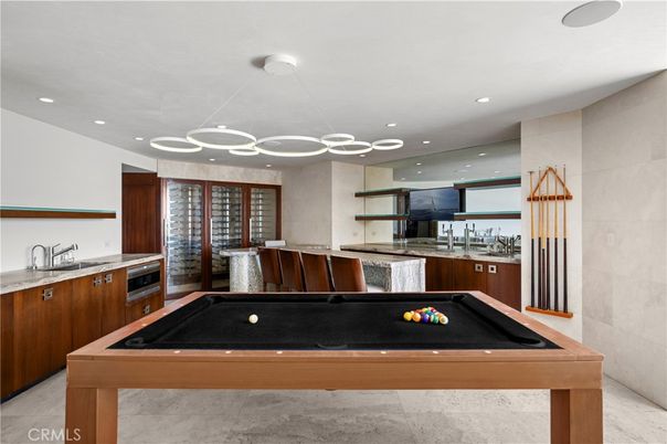 Billiard Table, Game Room, Interior, Pendant Lights, Recessed Lighting