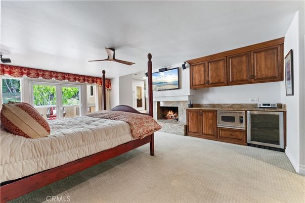 Bedroom, Fireplace, Interior