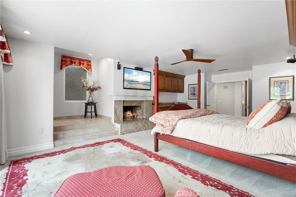 Bedroom, Fireplace, Interior, Recessed Lighting