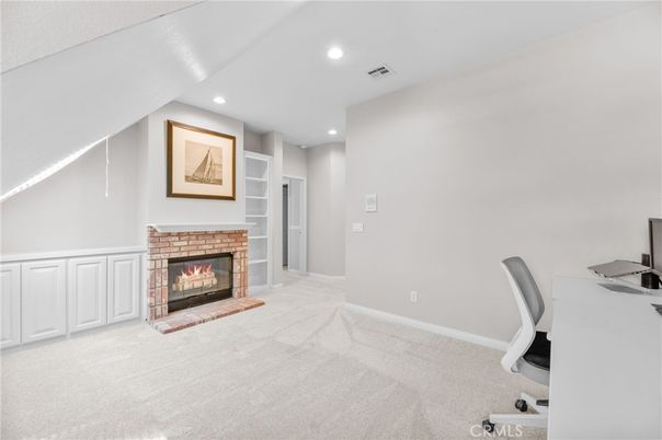 Fireplace, Home Office, Interior, Recessed Lighting