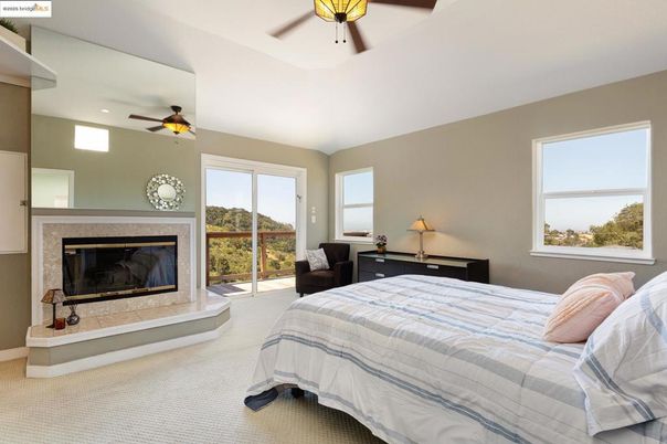 Bedroom, Fireplace, Interior