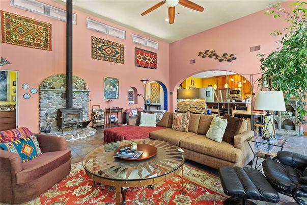 Fireplace, Interior, Kitchen, Living room