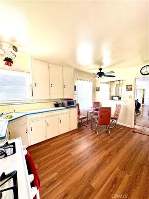 Dining room, Interior, Kitchen, Tile Countertops, Wood Texture Flooring