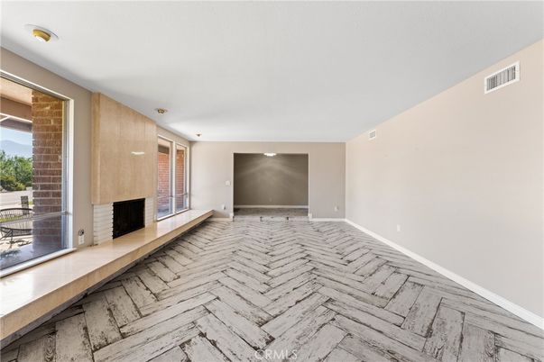 Empty room, Fireplace, Interior, Wood Texture Flooring