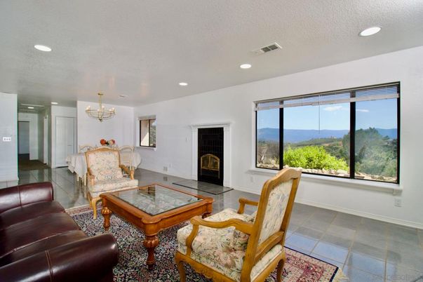 Chandelier, Fireplace, Interior, Living room, Recessed Lighting